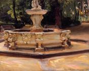 约翰 辛格 萨金特 : A Marble fountain at Aranjuez, Spain